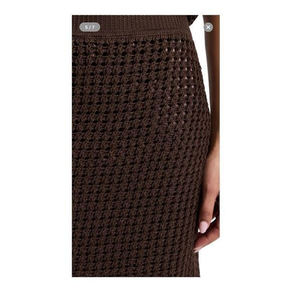 Theory Brown Knit Pima Cotton Skirt Size Small - Picture 2 of 12